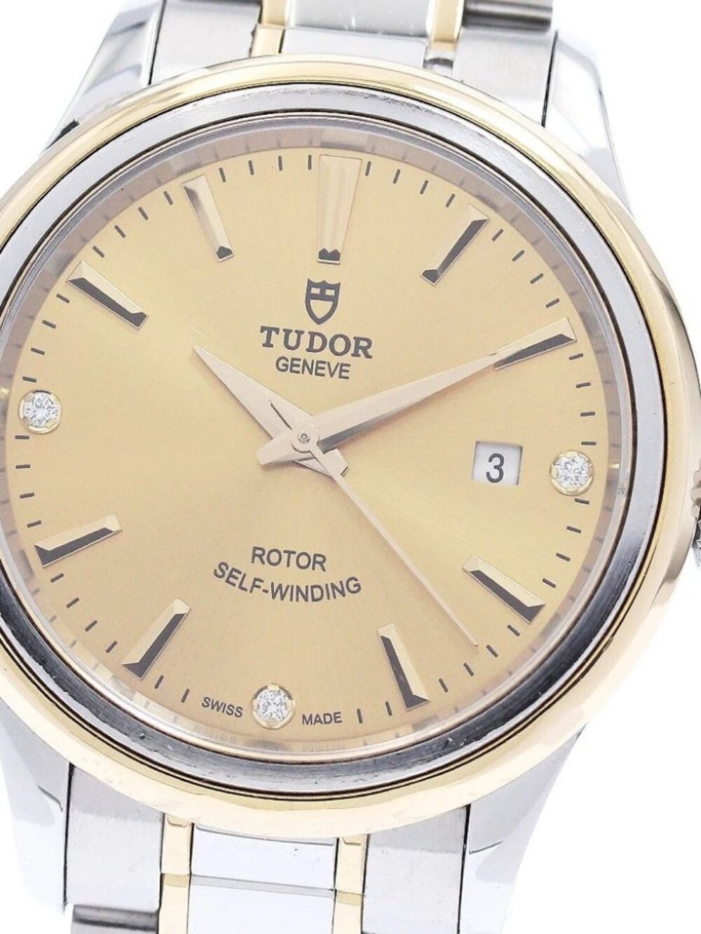 TUDOR style 12103 3P diamond YG2 tone gold Dial Automatic Ladies Watch_940381